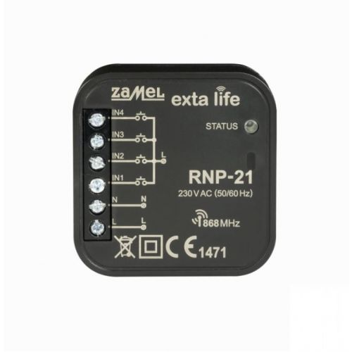 Radiowy nadajnik dopuszkowy 4-kanałowy 230V EXTA LIFE TYP: RNP-21 EXL10000020 ZAMEL - 1[164].jpg